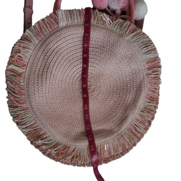 Most Wanted Design By Carlos Souza Women's Circle Straw Bag, Pink NWT - Picture 7 of 13